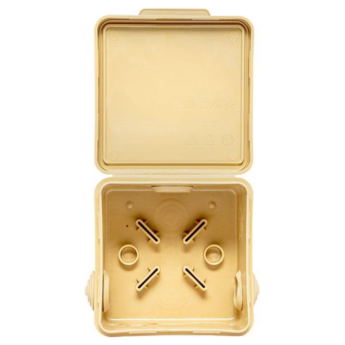 Коробка распаячная КМР-030-031 с крышкой 80х80х50 7 мембранных вводов IP54 свет. дерево PROxima EKF plc-kmr-030-031-s