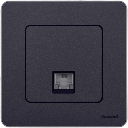 Розетка телефонная Inspiria RJ11 механизм антрацит IEK 673823