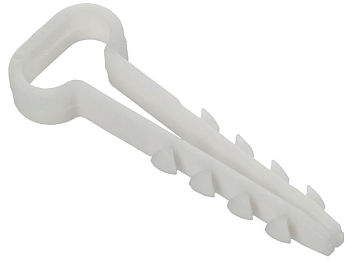 Дюбель-хомут 12х6мм для плоского кабеля нейлон бел. (уп.100шт) GENERICA UDH14-12-05-100-K01-G