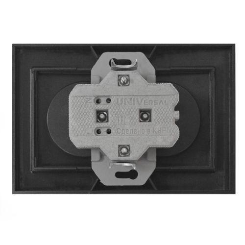 Розетка 2-м СП Бриллиант 16А IP20 без заземл. защ. шторки в сборе графит Universal 7947526-Gr