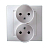 Розетка 2-м СП Simon15 16А IP20 250В без заземл. винт. клеммы бел. Simon 1590457-030
