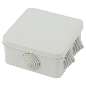 Коробка распаячная KKORz-100-100-50-6gv открытой установки КОР 100х100х50мм защелк. крышка 6 вставл. сальника IP55 ЭРА Б0055757