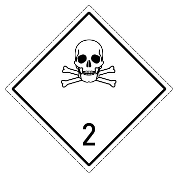 Знак опасности 2.2 "Ядовитый газ" 250х250мм пленка самоклеящаяся EKF an-7-2-2