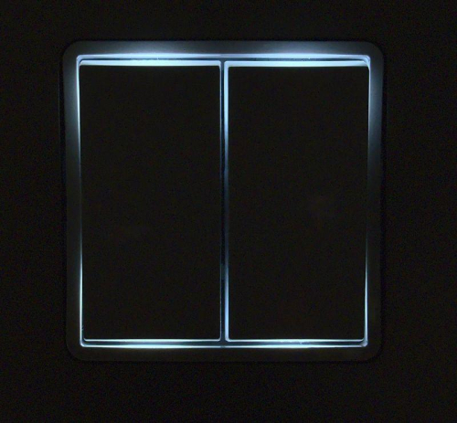 Переключатель модульный 2-кл. Inspiria 250В 10AX с подсветкой 1алюм. IEK 673667