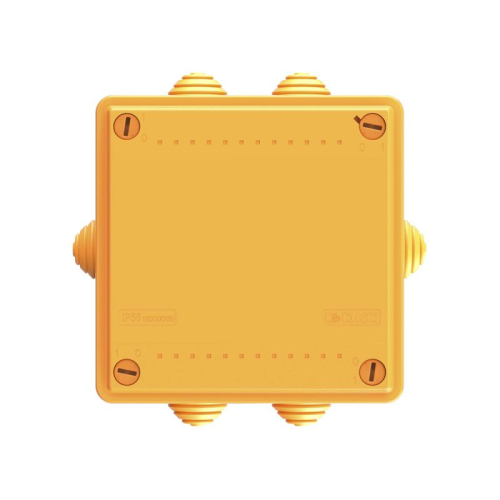 Коробка ответвительная FS 100х100х50мм IP55 6п 450В 6А 4кв.мм с кабельными вводами и клеммниками пластик. DKC FSB11604