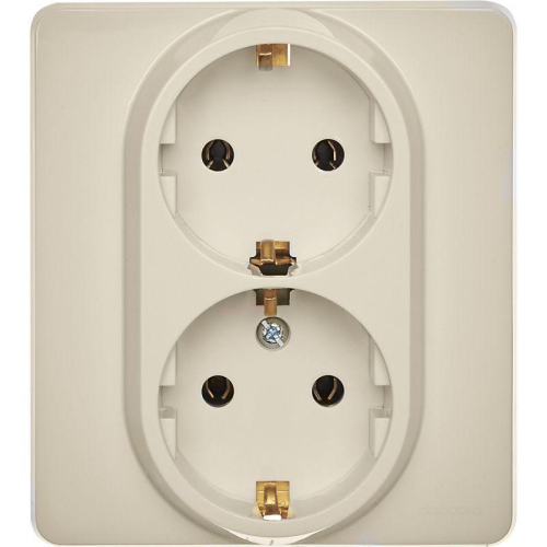 Розетка Inspiria 16А 250В 2х2P+E немецк. стандарт сл. кость IEK 673751