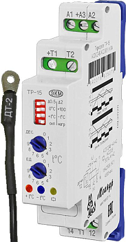 Реле температурное ТР-15 ACDC24B/AC230B УХЛ4 с ТД-2 дискретная регулировка диапазон температур -55 +125град.С режимы "нагрев" "охлаждение" ток контактов исполнительного реле 16А 1п Меандр A8302-19911557