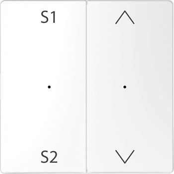 Клавиша двойная Merten D-Life PlusLink с S1/S2 вверх/вниз SD бел. лотос SchE MTN5227-6035