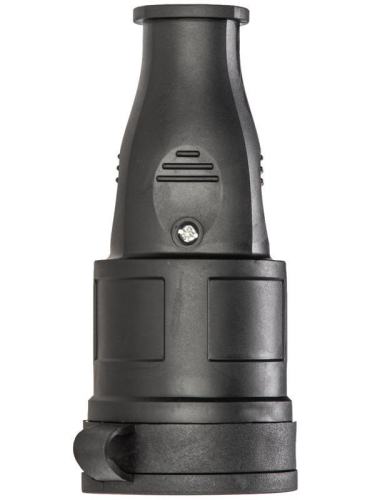 Розетка 16А IP44 прямая с заземл. каучук черн. КОСМОС RKsm-Z-IP(B)16A
