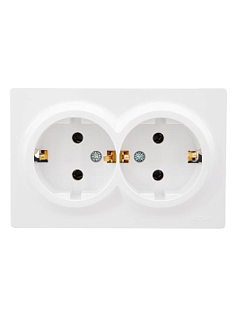 Розетка 2-м ОП LETO с заземл. закрытый корпус ПБТ бел. LEZARD 752-0200-127B