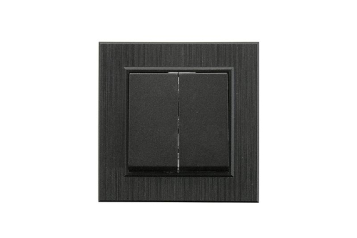 Выключатель 2-клав. Karea LINE STAR чер. Makel 86054003