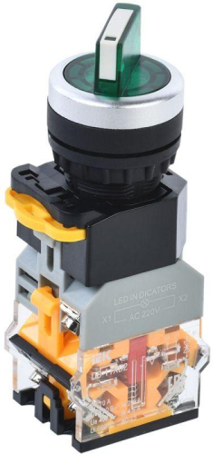 Переключатель D8-11XD2 на 2 полож. 1НО+1НЗ с подсвет. зел. KARAT IEK BSW30-11XD2-3-14-2-K06