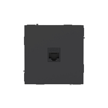 Розетка компьютерная 1-м KANT RJ45 кат.5E без шторки черн. уголь DKC 7012663