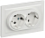Розетка 2-м СП BRITE РСш12-3-БрБ 16А в сборе с заземл. защ. шторки бел. IEK BR-R24-16-K01-F-PRO