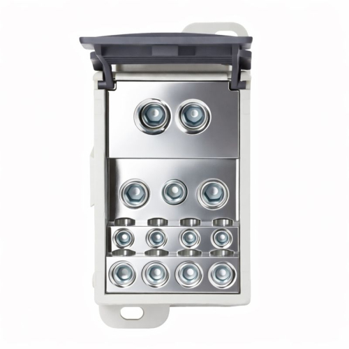 Блок распределительный винтовой зажим плоский 24х8 мм 2х35кв.мм 5х16кв.мм 4х10кв.мм DKC POD-500