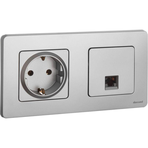 Розетка компьютерная Inspiria RJ45 кат.5E UTP алюм. IEK 673827