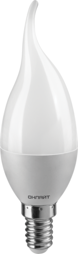 Лампа светодиодная 61 963 OLL-FC37-10-230-4K-E14-FR 10Вт свеча на ветру 4000К нейтр. бел. E14 1000лм 176-264В ОНЛАЙТ 61963