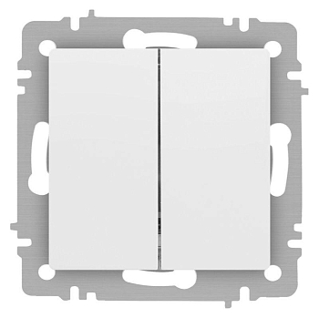 Переключатель 2-кл. СП Accent 6-107-01М 10А IP20 250В AL/CU бел. матов. Intro Б0063556