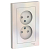 Розетка 2-м СП AtlasDesign 16А IP20 без заземл. защ. шторки в сборе жемчуж. SE ATN000422
