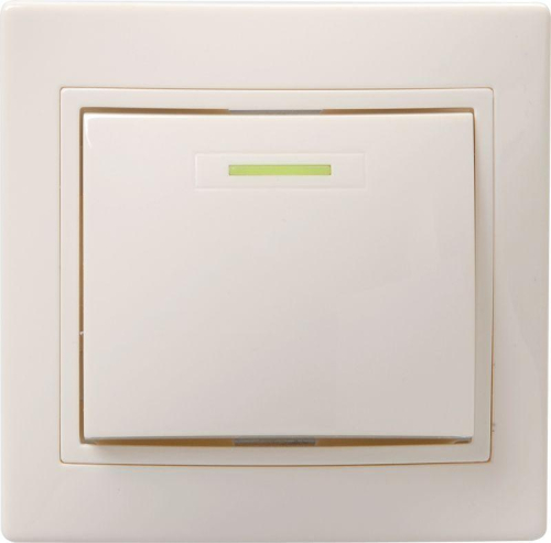 Выключатель 1-кл. СП Кварта 10А IP20 ВС10-1-1-ККм с индикацией крем. GENERICA EVK11-K33-10-DM