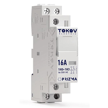 Контактор модульный 18мм 16А 230В АС 1НО 1НЗ PRIZMA TOKOV ELECTRIC TKE-PZ-MC-1-16-230-11