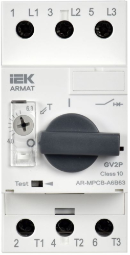 Выключатель автоматический защиты двигателя ARMAT A6 GV2P 4-6.3А IEK AR-MPCB-A6B63
