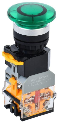Кнопка "Грибок" D8-11MD d22мм 1НО+1НЗ с подсветкой зел. KARAT IEK BBG30-11MD-3-12-K06