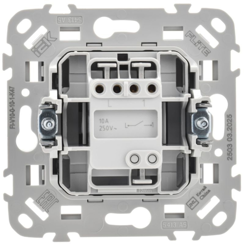 Выключатель 1-кл. СП FLITE ВС11-1-0-ФлА 10А механизм алюм. IEK FI-V10-0-10-1-K47