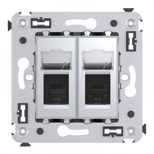 Розетка телефонная 2-м СП Avanti "Закаленная сталь" DKC 4404314