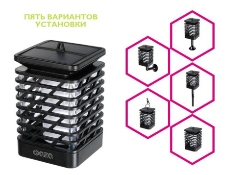 Светильник светодиодный SLR-S10 садовый IP44 сетка эффект факела солнечная батарея ФАZА 5036598