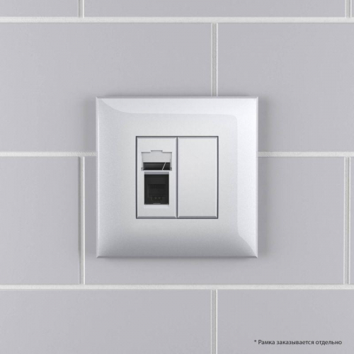 Розетка телефонная 1-м СП Avanti "Закаленная сталь" DKC 4404313