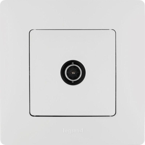 Розетка телевизионная TV СП Etika 2дБ 0-2400МГц с топологией "звезда" механизм бел. IEK 672251