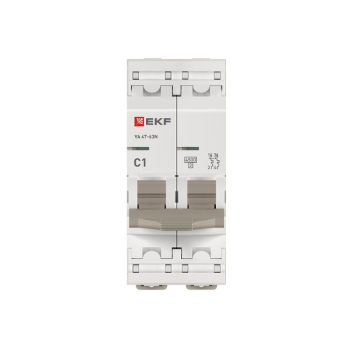 Выключатель автоматический 2п C 1А 4.5кА ВА 47-63N PROxima EKF M634201C