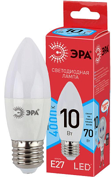 Лампа светодиодная ECO LED B35-10W-840-E27 (диод свеча 10Вт нейтр. E27) ЭРА Б0032965