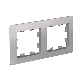 Рамка 2-м AtlasDesign Air алюм./дым. черн. SE ATN220302
