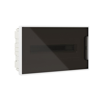 Щиток встраиваемый Фрейм (FRAME) ЩРв-п-18 18мод с тонированной дверцей с 2 шинами PEN на 8 и 10 отверст. бел. DKC F18B1WD