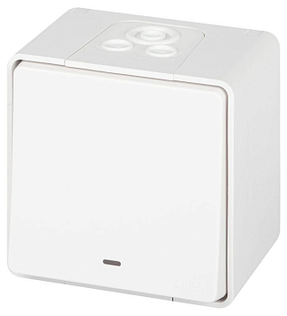 Выключатель Эксперт 11-1502-01 с подсветкой IP55 10АХ-250В ОУ бел. Эра Б0063305