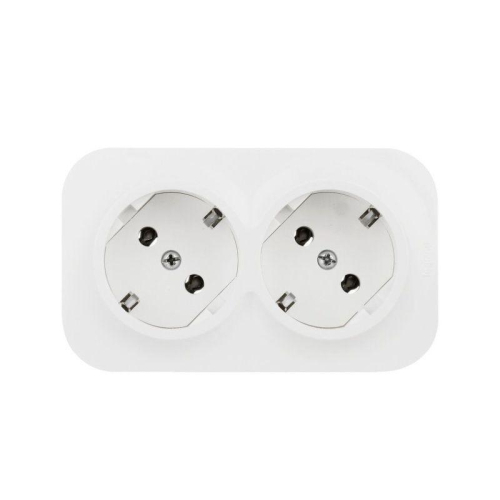 Розетка 2-м ОП Quteo 16А IP20 250В 2х2P+E с заземл. без защ. шторок бел. IEK 782233