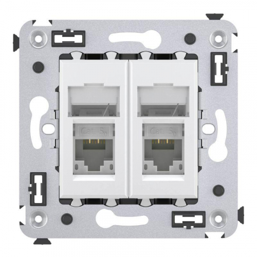 Розетка 2-м RJ-45 СП кат.5e Avanti "Белое облако" DKC 4400464