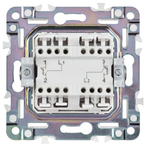 Выключатель 2-кл. SKANDY 10А SK-V16W для отелей с индикацией арктич. бел. IEK SK-V20-2-10-K01