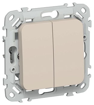 Выключатель 2-кл. СП FLITE ВС12-1-0-ФлЛ 10А механизм льняной IEK FI-V20-0-10-1-K88