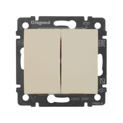 Выключатель 2-кл. СП Valena 10А IP31 250В механизм сл. кость IEK 774305