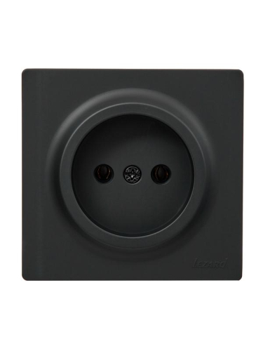 Розетка 1-м ОП LETO без заземл. ПБТ черн. бархат LEZARD 752-4200-121B