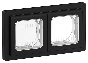 Рамка 2-м СП FLITE Рпро-2-55-ФлЧ IP55 черн. IEK FI-M20-32-55-K02