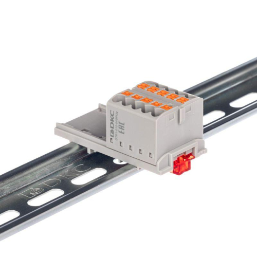 Блок распределительный зажим push-in 10 точек подключения 2.5кв.мм сер. DKC DTP1-010-04SPUG