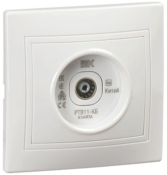 Розетка телевизионная проходная TV Кварта РТВ11-КБ бел. GENERICA KV-A10-P-K01