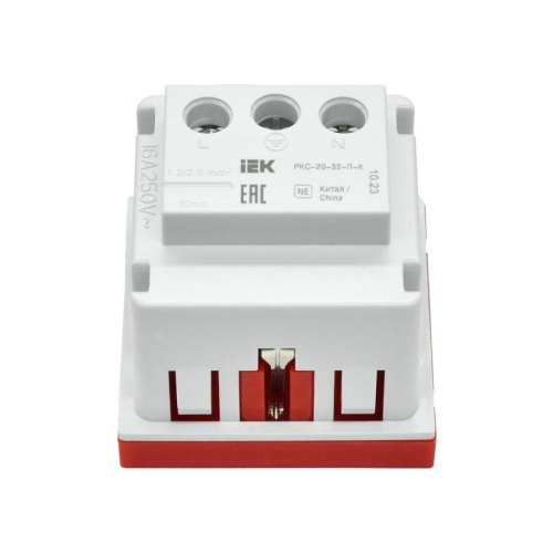 Розетка PRIMER с заземл. защ. шторки винт. зажим РКС-20-32-П-К красн. IEK PR-KK40D-RSZH-2-2-K04