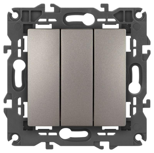 Выключатель 3-кл. Elegance 14-1107-16 250В 10АХ титан Эра Б0065799