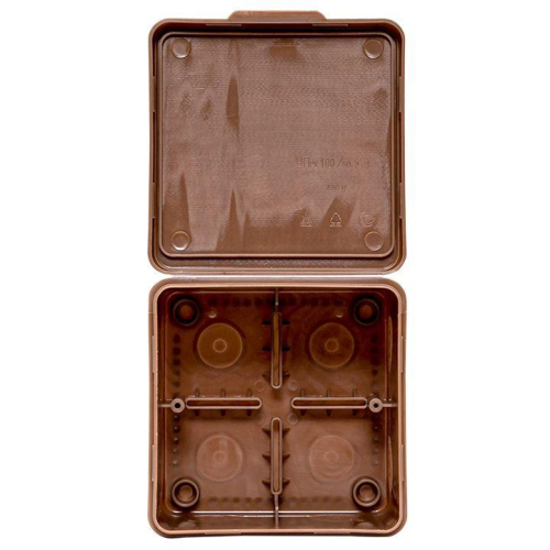 Коробка распаячная КМР-030-034 пылевлагозащ. 100х100х55 без мембранных вводов темн. дерево EKF plc-kmr-030-034-t