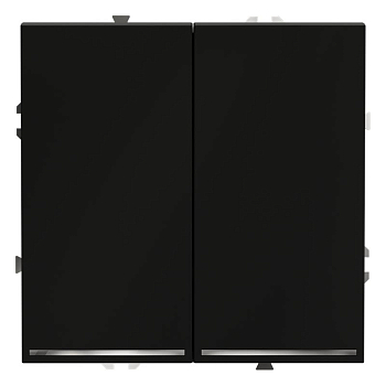 Выключатель 2-кл. СП S70 10А с подсветкой механизм черн. матов. Voltum VLS020208